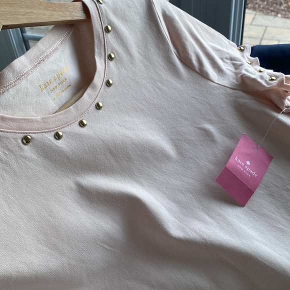 Kate Spade pink sand stud embellished tee Tshirt shirt NWT - Picture 8 of 13